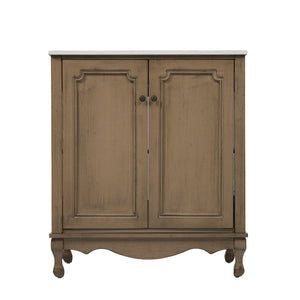 English Elm Christopher Knight Home® - 60" Retro Double Sink Bathroom Vanity Set with Soft-Close Doors, Adjustable Shelves, Rubberwood Legs Antique brown N817P245317L