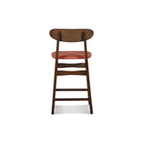 English Elm Tovya Brown and Orange Pub Stool With Built-In Footrest (Set Of 2)