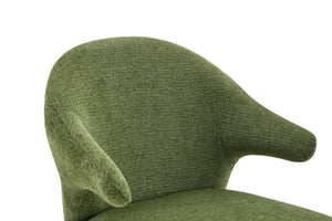 English Elm Modern Chenille Linen Accent Chair Sculptural Hollow Back Swivel Seat for Dining Vanity Green W3493P456222