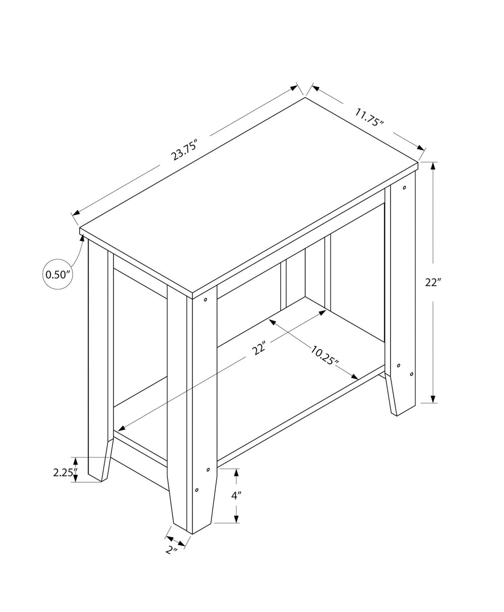 English Elm Accent Rectangular Accent Table Grey Industrial Wood Look Side End Nightstand with Two-Tier Shelf Durable Design 23.75"x11.75"x22" B2710P219270