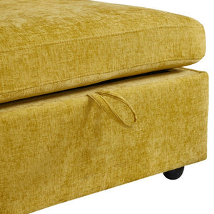 English Elm Yr2169bg-3p-2ot,lr,right,arm,2ot,md Chenille Fleece Modular Sectional Right Arm for Open Living Yellow W308S00194