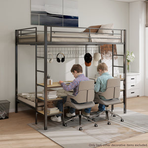 English Elm Ethan Full Over Twin Bunk Bed With Desk, Charging Station & Safety Guard For Smart Room Solutions B083S00006