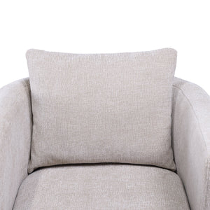 English Elm Sutton Upholstered Linen Swivel Barrel Chair with Pocket Coil Seat, Reversible Cushions & Stain-Resistant Fabric Beige B050P322583