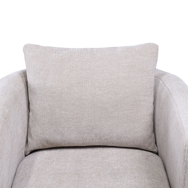 English Elm Sutton Upholstered Linen Swivel Barrel Chair with Pocket Coil Seat, Reversible Cushions & Stain-Resistant Fabric Beige B050P322583