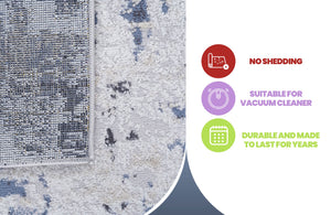 English Elm Loom & Luxe 6X9 Grey/Denim Abstract Area Rug - Stylish, Non-Shedding, Stain Resistant For Modern Homes B335P289505