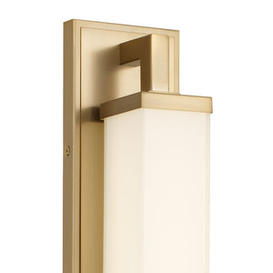 English Elm 28-inches Warm Brass Dimmable Led Vanity Bar Light for Modern Bathroom Walls Antique Brass B370P394094