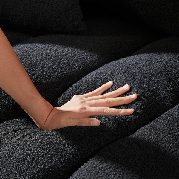 English Elm 3 Seater Teddy Sofa Combo – Modern Living Room Set With 5 Cushions, Wooden Frame & Cozy Comfort W1193S00170