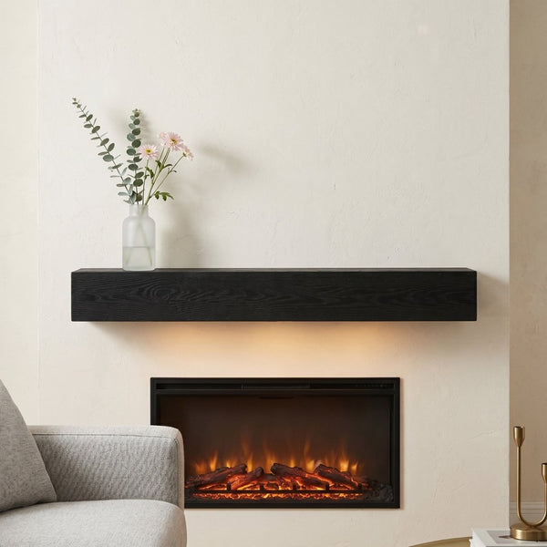 English Elm 60'' Western Red Cedar Floating Mantel Shelf Rustic Farmhouse Wall Decor 70 Lb W2640P358912