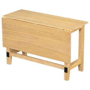 English Elm Topmax Farmhouse Drop Leaf Acacia Veneer Dining Table Seats Four Small Spaces Natural N717P379754N