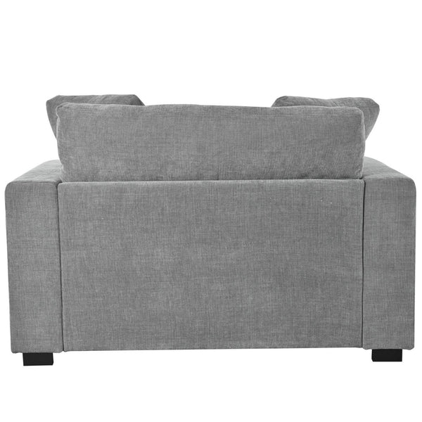 English Elm Mirod Oversized Chaise Lounge with Birch Legs Pillow Back Polyester Upholstered Seating Gray N760P196662E