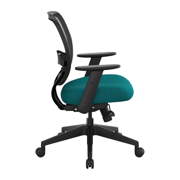 OSP Home Furnishings Air Grid Ergonomic Mesh Office Chair with Lumbar Support and Greenguard Certified Airflow Blue 5500SL-7