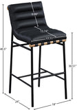 Burke Black Vegan Leather Bar Stool 846Black-C Meridian Furniture