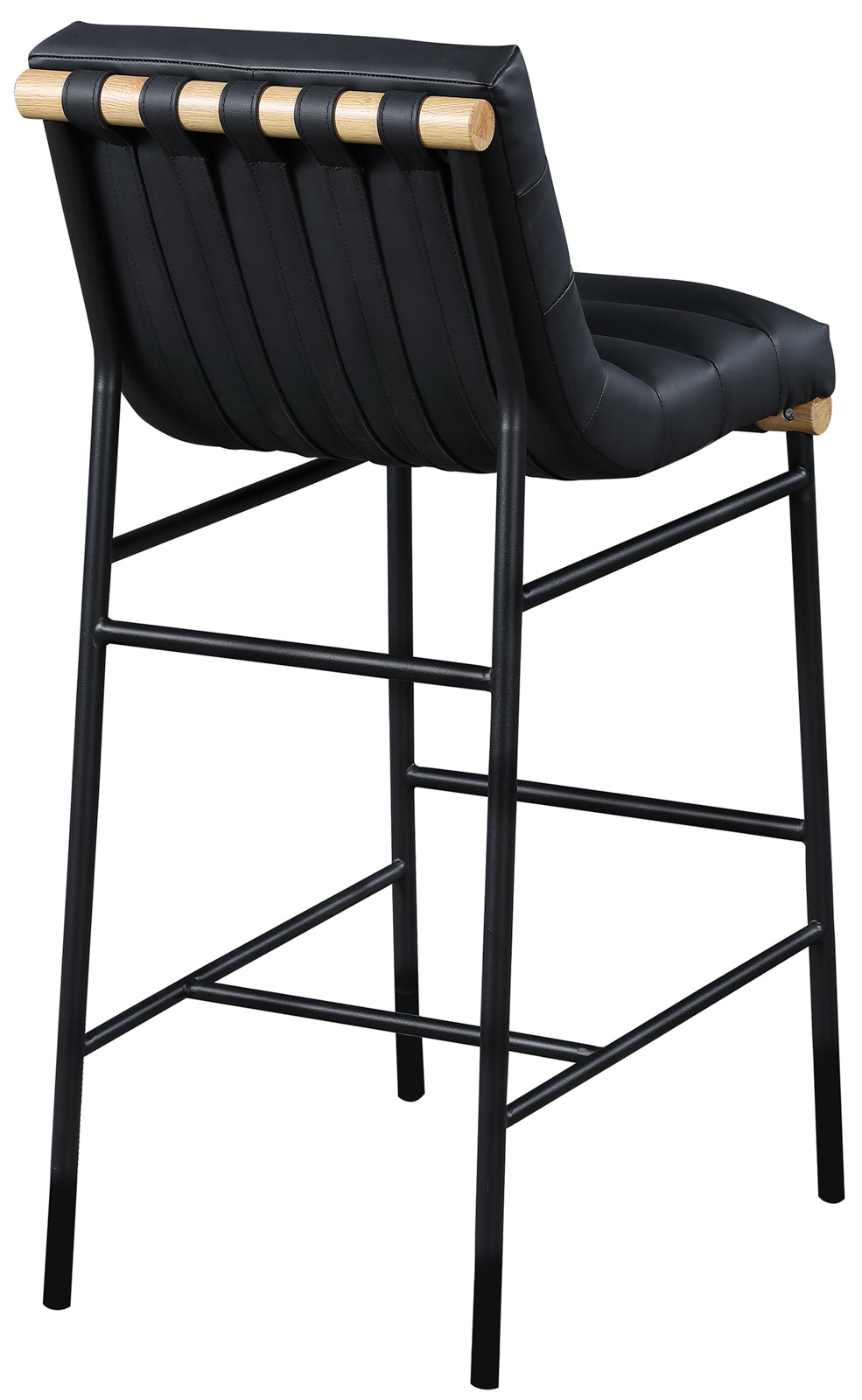 Burke Black Vegan Leather Bar Stool 846Black-C Meridian Furniture