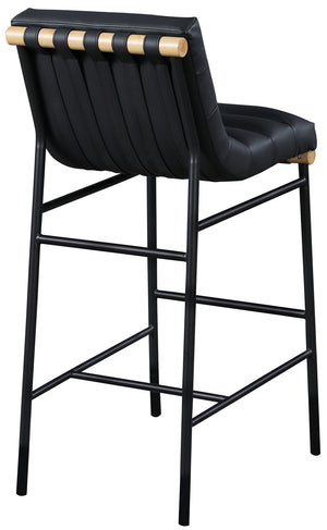 Burke Black Vegan Leather Bar Stool 846Black-C Meridian Furniture