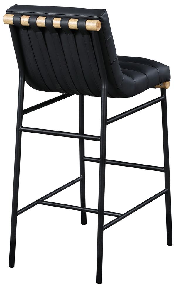 Burke Black Vegan Leather Bar Stool 846Black-C Meridian Furniture