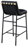 Burke Black Vegan Leather Bar Stool 846Black-C Meridian Furniture