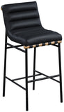 Burke Black Vegan Leather Bar Stool 846Black-C Meridian Furniture