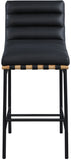 Burke Black Vegan Leather Bar Stool 846Black-C Meridian Furniture