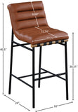 Burke Cognac Vegan Leather Bar Stool 846Cognac-C Meridian Furniture