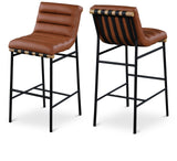 Burke Cognac Vegan Leather Bar Stool 846Cognac-C Meridian Furniture