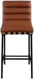 Burke Cognac Vegan Leather Bar Stool 846Cognac-C Meridian Furniture