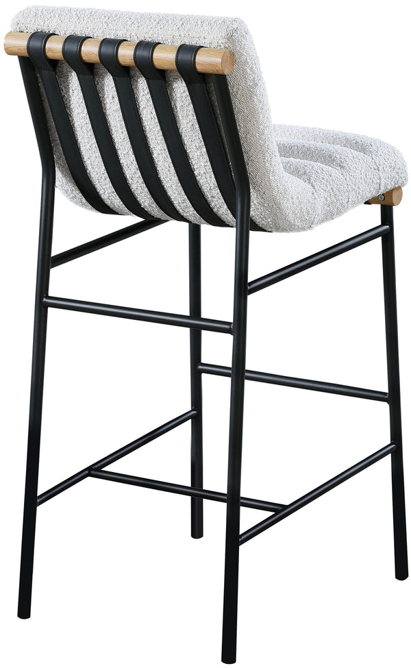 Burke Cream Boucle Fabric Bar Stool 846Cream-C Meridian Furniture