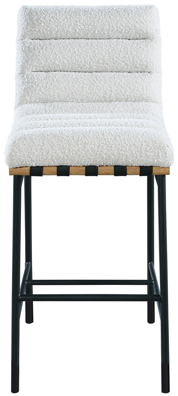 Burke Cream Boucle Fabric Bar Stool 846Cream-C Meridian Furniture