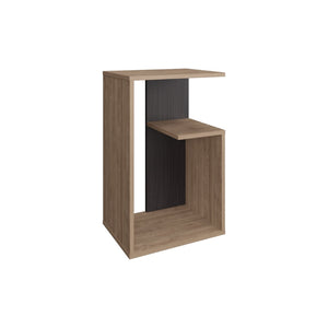 English Elm Side Table 25" H - Modern Minimalist Design With Open Shelves For Versatile Storage Solutions B097P296864-GIGA