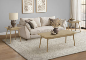 English Elm Table Set 3 Piece Natural Laminate Mid Century Modern Living Room Trio Tapered Legs B2710P461899