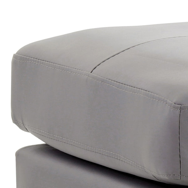 English Elm Casual Square Gray Upholstered Ottoman Compact Accent Seat for Modern Living Rooms B078108261