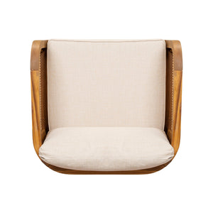 English Elm Christopher Knight Home® - Kirkby Outdoor Cushioned Arm Chair – Timeless Acacia Wood & Wicker Design For Lasting Comfort N775P265894T