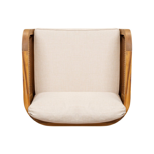 English Elm Christopher Knight Home® - Kirkby Outdoor Cushioned Arm Chair – Timeless Acacia Wood & Wicker Design For Lasting Comfort N775P265894T