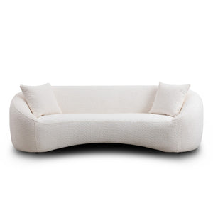 English Elm 3+1, Cloud Curved Boucle Sofa Three Seat Sculptural Arc for Modern Living Rooms W2664S00101