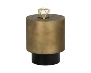 Sunpan Bernaby End Table - Elegant Round Design with Hand-Painted Finish, Perfect for Contemporary Spaces Antique Brass