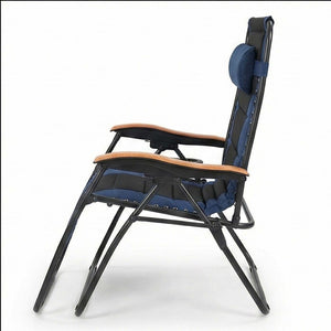 English Elm Oversized Zero Gravity Patio Recliner Breathable Mesh Seat Wood Arms 400 Lb Capacity W5159P431467
