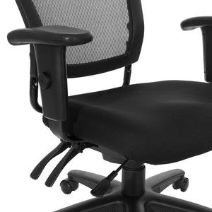OSP Home Furnishings Soft Frame Ergonomic Task Chair with Progrid Mesh Back and Adjustable Arms for Home Office 69333-30