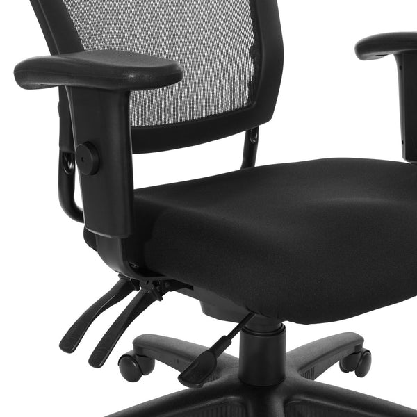 OSP Home Furnishings Soft Frame Ergonomic Task Chair with Progrid Mesh Back and Adjustable Arms for Home Office 69333-30