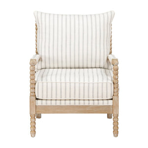 English Elm Classic Three Piece Living Room Set with Striped Fabric Sofa Loveseat and Accent Chair B011S01553