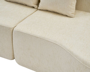 English Elm Curved Chenille Modular Sectional Sofa Boneless High-density Foam for Apartment Living White W3728S00007