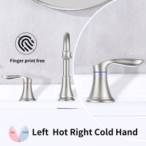 English Elm 2-Handle Brushed Nickel Bathroom Sink Faucet – 8" Widespread Design With 360° Swivel Spout & Drain Assembly T3177P277512