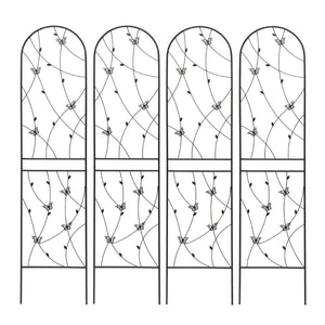 English Elm 4 Pack Powder-coated Metal Garden Trellis Panels Rustproof Climbing Plant Support Outdoor W1586P268062