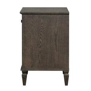 English Elm Victoria Aged Oak Nightstand with Solid Wood Legs, Wire-Brushed Veneer, Drawer & Open Shelf Brown 27.25 L x 22.75 W x 27.25 H B035P341166