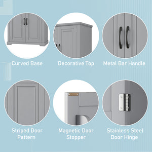 English Elm Christopher Knight Home® - Bathroom Storage Cabinet with Doors Drawer and Adjustable Shelves — MDF Build, Anti-Tip Safety, Modern Appeal Grey N759P241667E