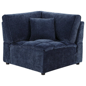 English Elm Azure Corduroy Modular Sectional Sofa Retro Tufted Five Piece L-shape Lounge B062S01408