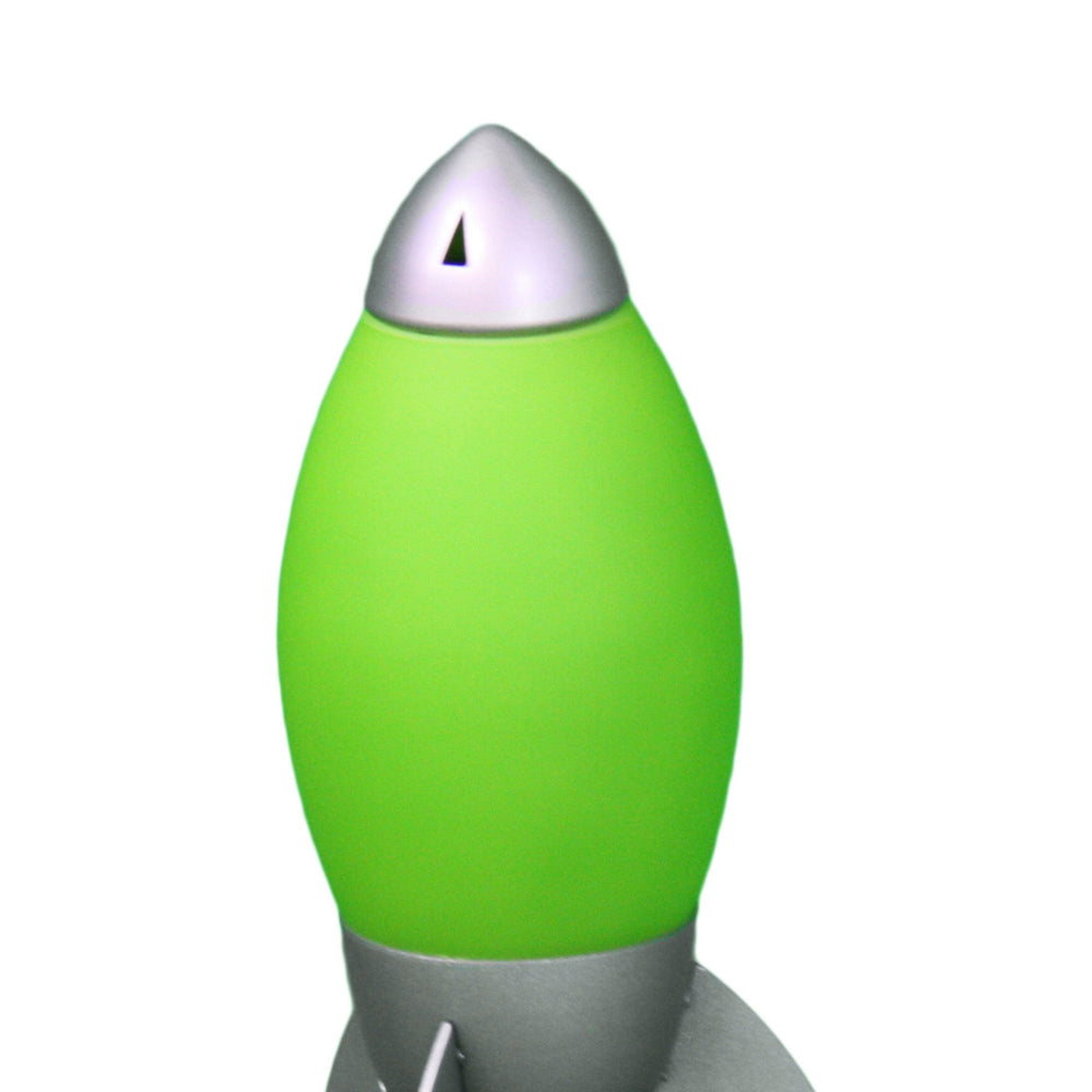 English Elm 10.5" Tall Acrylic Kids Table Lamp Rocket Ship Night Light Glow UL Listed CFL Compatible Design Green B072116264