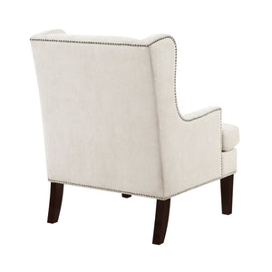 English Elm 1Pc Stylish Beige Accent Chair With Foam Cushion, Nailhead Trim - Perfect For Living Rooms & More! B011P287703
