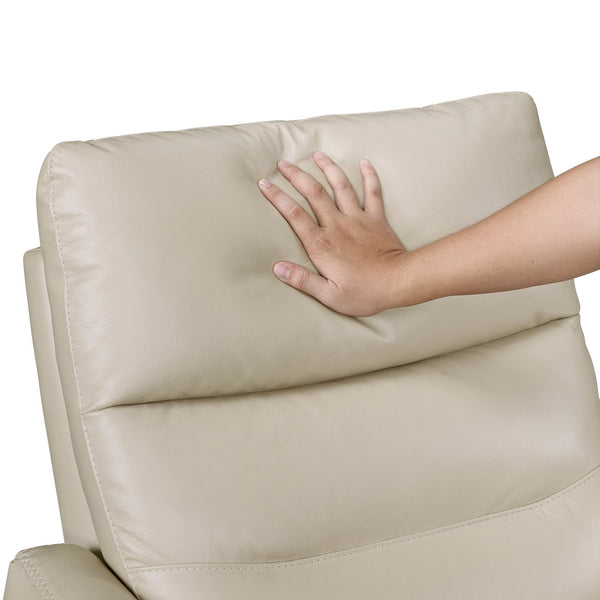 English Elm Luxurious swivel glider recliner chair with top-grain leather, plush foam over coils and sturdy frame taupe 36 L x 30.5 W x 26 H B011P395598