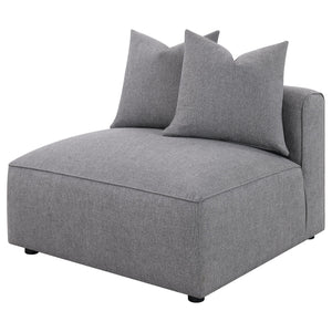 English Elm Amherst Grey Armless Chair With Accent Pillow - Modern Comfort & Stylish Versatility For Any Space B062P358230