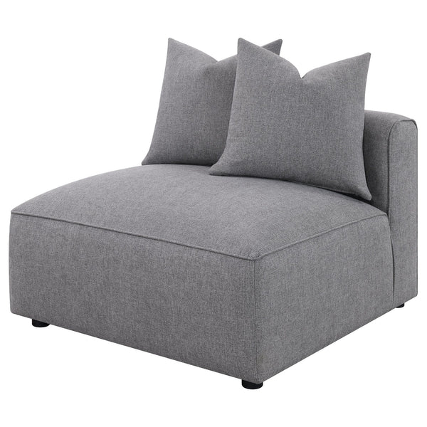 English Elm Amherst Grey Armless Chair With Accent Pillow - Modern Comfort & Stylish Versatility For Any Space B062P358230