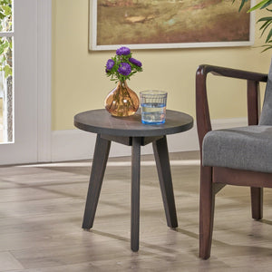 Christopher Knight Home® - Noble House - Marina Outdoor Farmhouse Acacia Wood Side Table, Dark Gray Finish